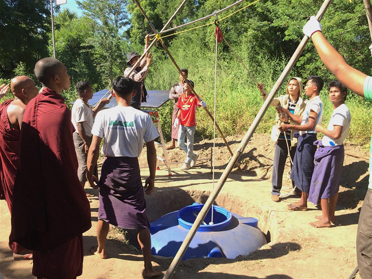 Installation of a seismic station in Myanmar (Source: Juniator Tulius/Earth Observatory of Singapore)