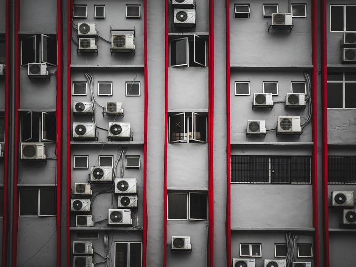 Air conditioning units for an apartment building in Kuala Lumpur, Malaysia