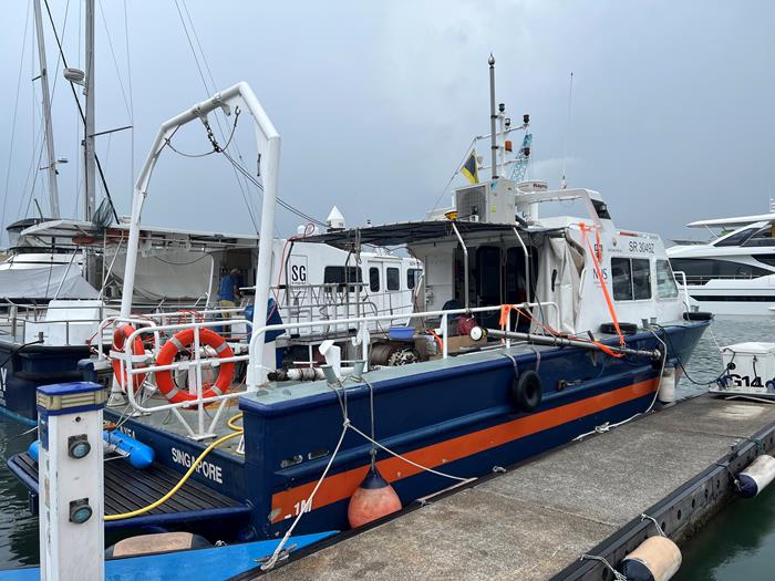 The Galaxea Research vessel that we equipped with a Norbit iWBMS multibeam sonar and boomer sub-bottom profiler systems (Source: Abang Nugraha/Earth Observatory of Singapore)