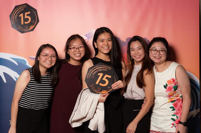 EOS 15th Anniversary event: EOS scientists at Photo Booth (Source: Earth Observatory of Singapore)