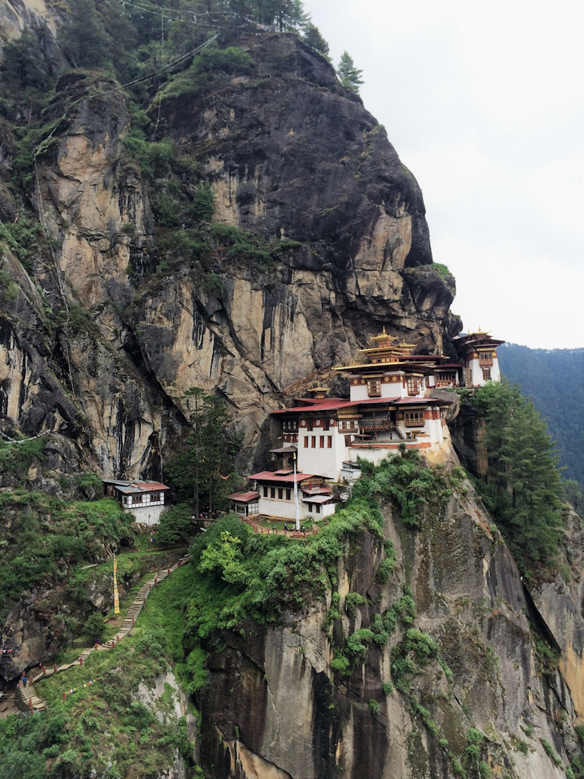 Taktsang in the Mist - The sacred Tiger Nest monastery perched on the cliffs of the Paro valley (Source: Skye Lee)