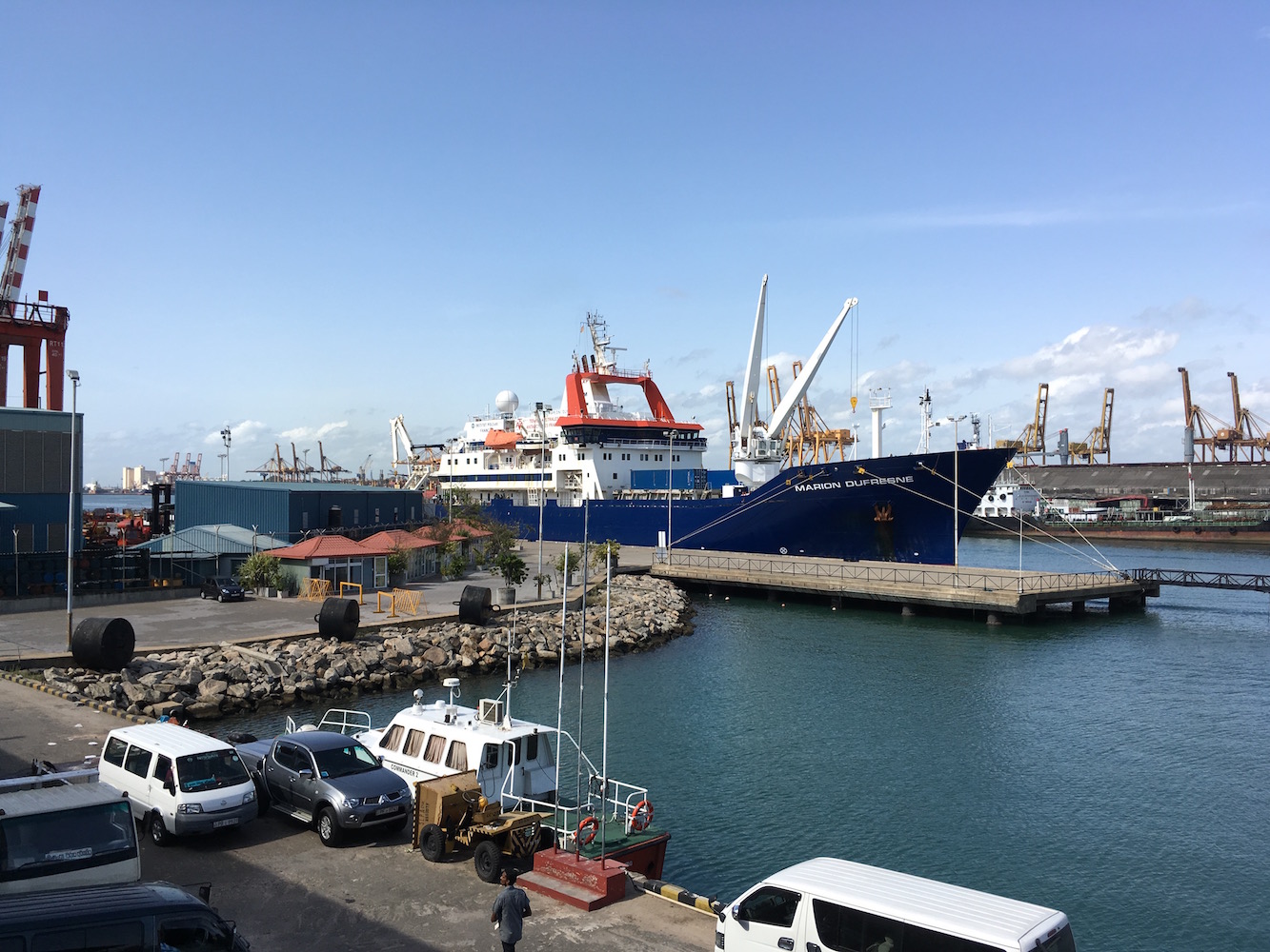 The R/V Marion Dufresne in Colombo, Sri Lanka, where the MIRAGE voyage began.