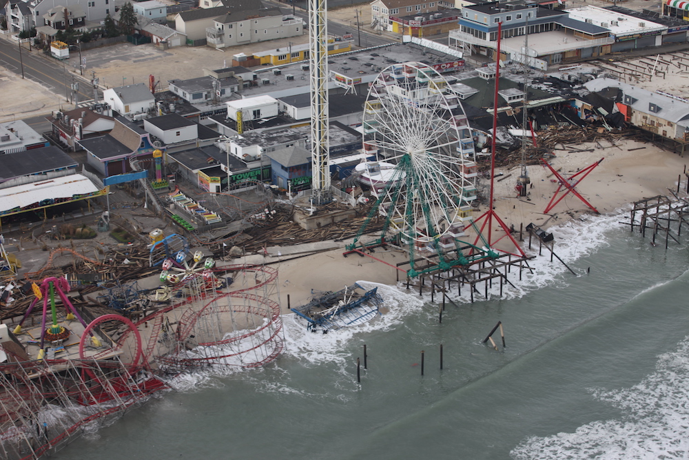 Damage to New Jersey Shore amusement park after Hurricane Sandy in 2012 (Source: US Fish and Wildlife Service)