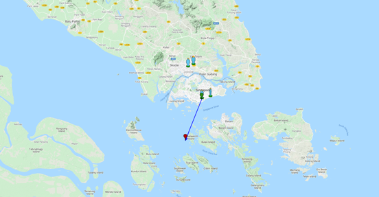 The location of the fireball as corroborated by eye witness reports in Singapore and Johor Bahru (Source: American Meteor Society) The location of the fireball as corroborated by eye witness reports in Singapore and Johor Bahru (Source: American Meteor Society)