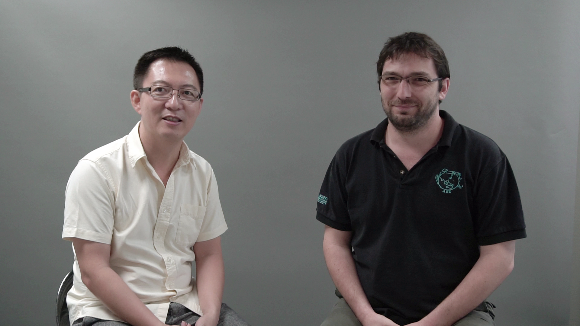 From left: Professor Gao Cong from NTU's School of Computer Science and Engineering and Assistant Professor Benoit Taisne from NTU's Earth Observatory of Singapore (Source: Rachel Siao/Earth Observatory of Singapore)