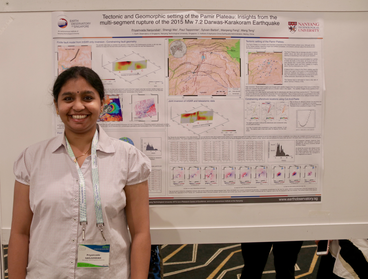 Ms Priyamvada Nanjundiah received an award for Best Student Poster (Source: Rachel Siao) Ms Priyamvada Nanjundiah received an award for Best Student Poster (Source: Rachel Siao)