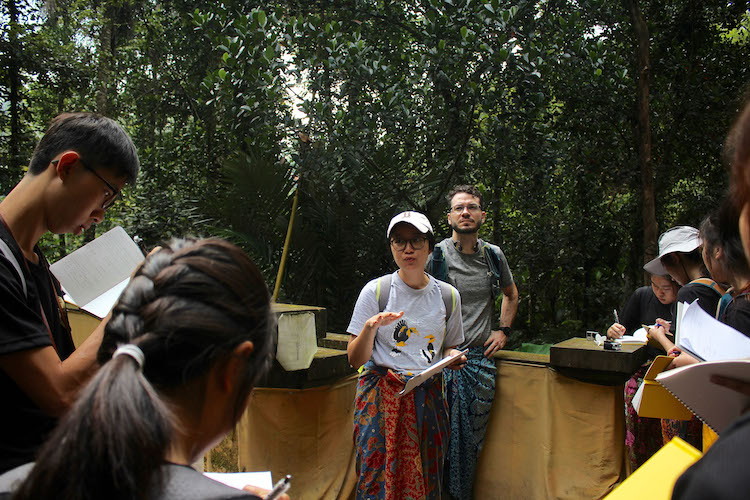 Asst. Prof Janice Lee, here pictured in Bali, regularly conducts fieldwork and leads field trips in Southeast Asia to understand societal and earth system interactions (Source: Wardah Shafiqah/Earth Observatory of Singapore)