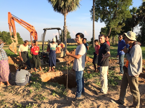 Dr Paramesh Banerjee worked with a team of local collaborators to dig a cylinder well 6 feet deep in order to create a seismic station (Source: Juniator Tulius)