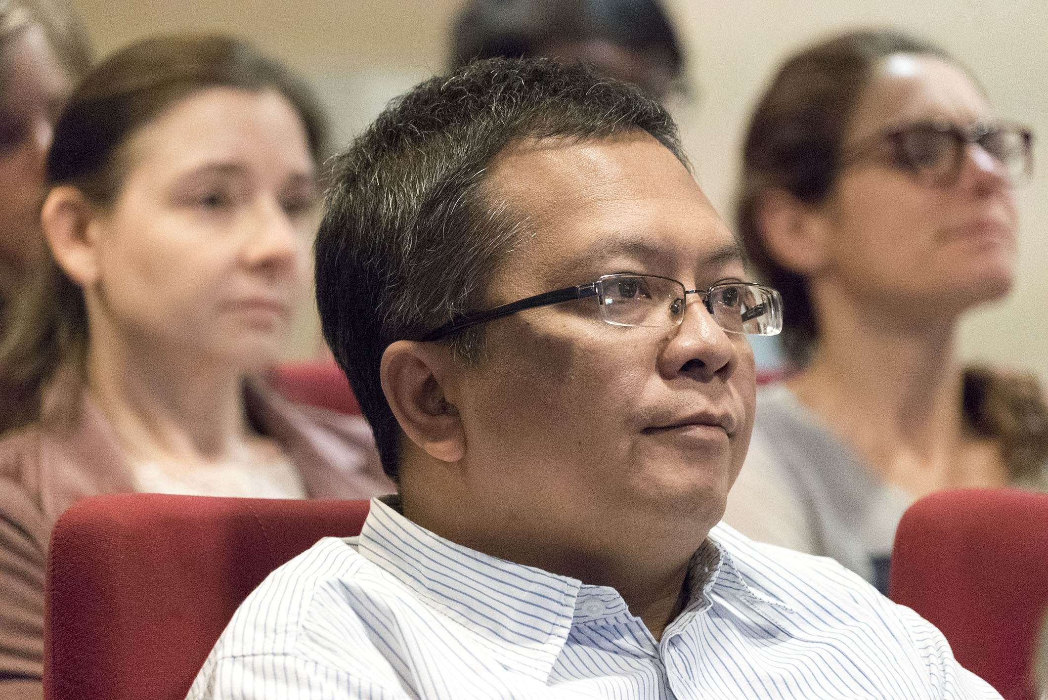 Drs Nugroho Hananto and Helene Carton, and the ship’s medical doctor, Chaterine Lesay, were among those who attended the event (Source: EOS/ Monika Naranjo Gonzales)