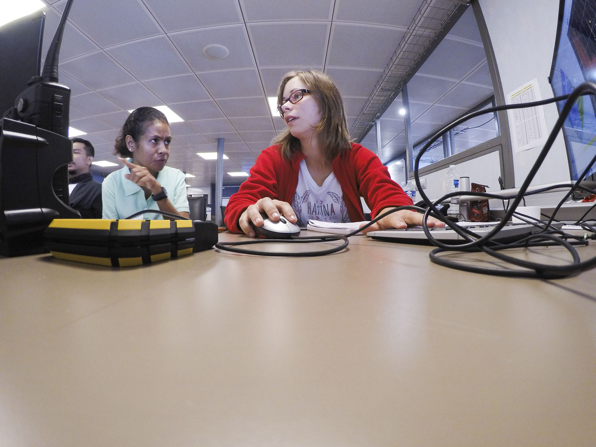 Although from very different backgrounds, Filomena and Marie-Laure have become good friends and an efficient team, cleaning and processing data for eight hours a day (Source: EOS/Monika Naranjo Gonzales)