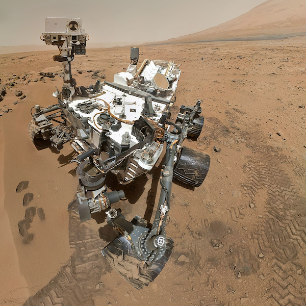 NASA's Curiosity Rover in 2012 sampling rocks on Mars' surface (Source: NASA Jet Propulsion Laboratory)