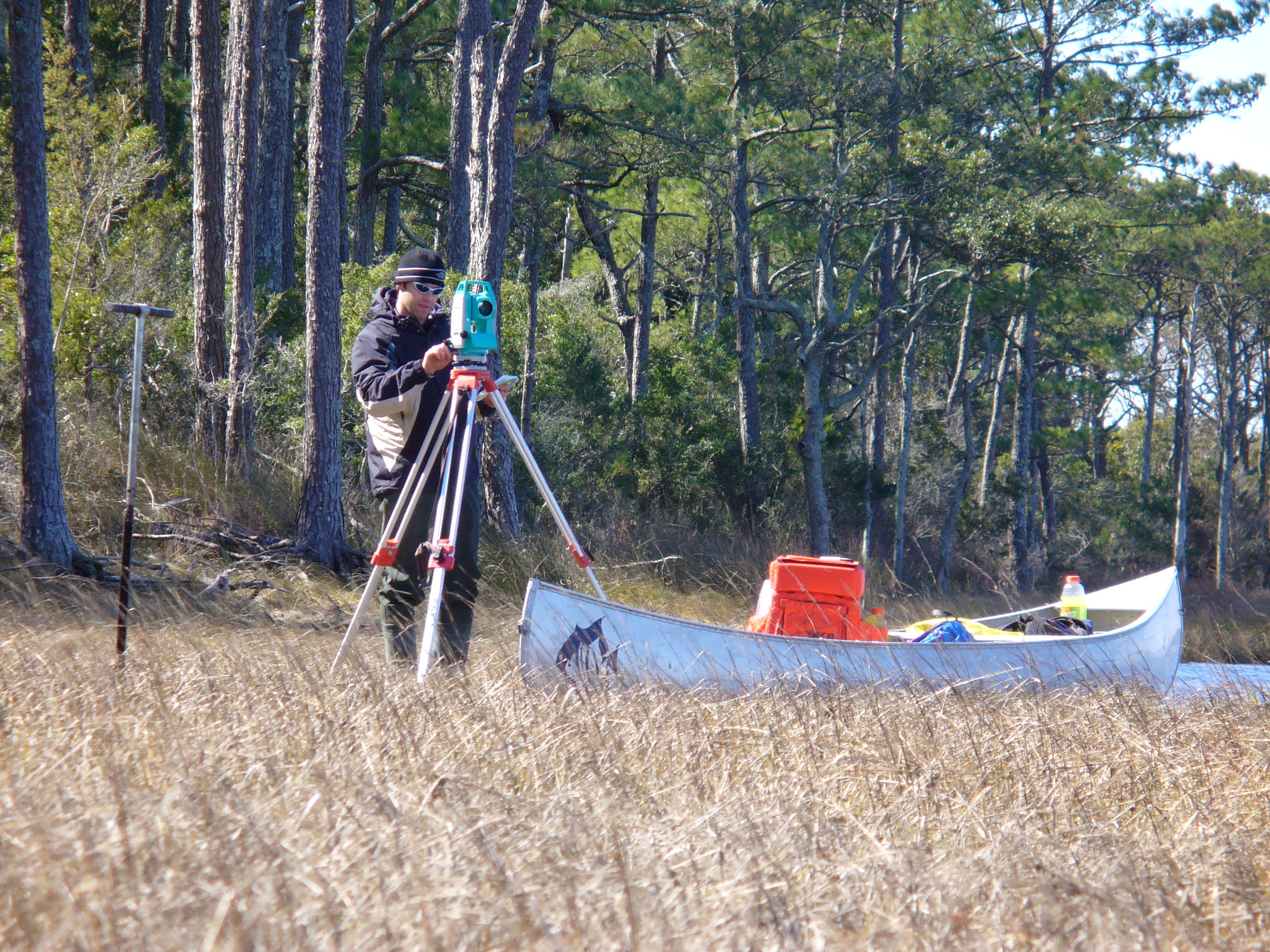 Professor Benjamin Horton surveying wetlands in the US (Source: Ben Horton/Earth Observatory of Singapore)