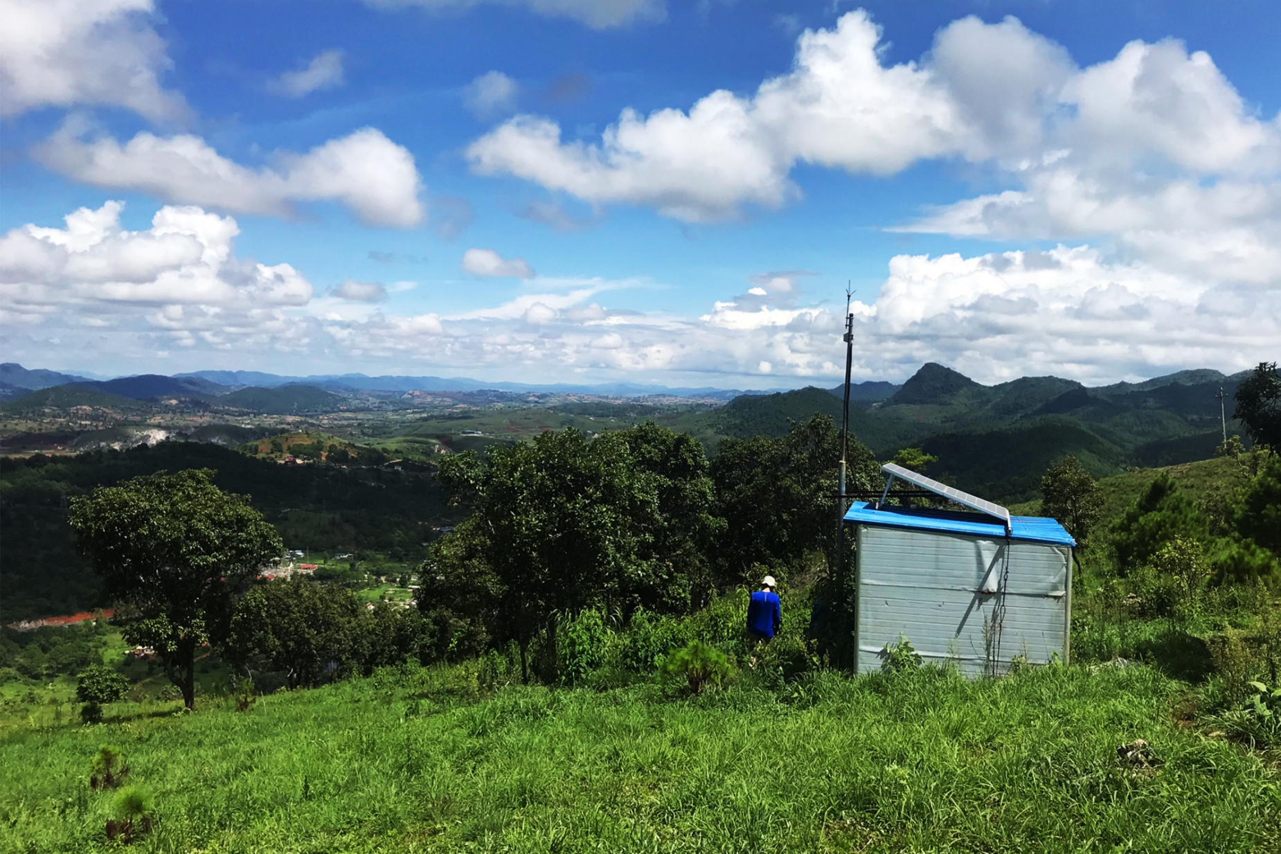 Seismic station EW07 on the mountain in Shan state, east of Myanmar (Source: Chulalak Sundod/Earth Observatory of Singapore)