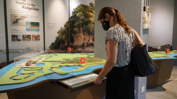 The Gallery also contains a 3D model of Sentosa with hidden drawers (Source: Rachel Siao/Earth Observatory of Singapore)