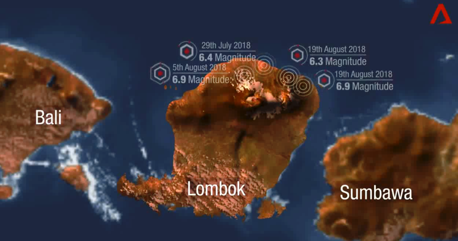 A timeline of the earthquake events that struck Lombok (Source: Screen grab of Channel NewsAsia’s Insight)