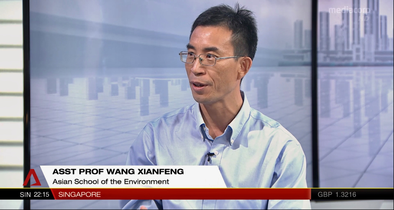 Assistant Professor Wang Xianfeng speaks about the future of Singapore in the face of global warming (Source: Screen grab of interview on Channel NewsAsia) Assistant Professor Wang Xianfeng speaks about the future of Singapore in the face of global warming (Source: Screen grab of interview on Channel NewsAsia)
