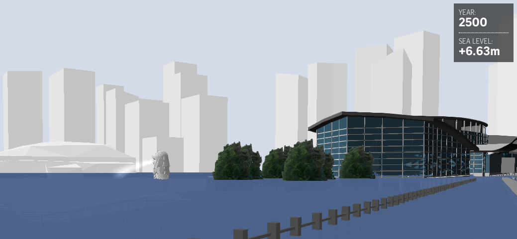 Using web VR technology, The Straits Times' Digital team brings readers into scenarios where parts of Singapore are half-submerged underwater (Source: Screen grab of ST's virtual reality project, Singapore Underwater) Using web VR technology, The Straits Times' Digital team brings readers into scenarios where parts of Singapore are half-submerged underwater (Source: Screen grab of ST's virtual reality project, Singapore Underwater)