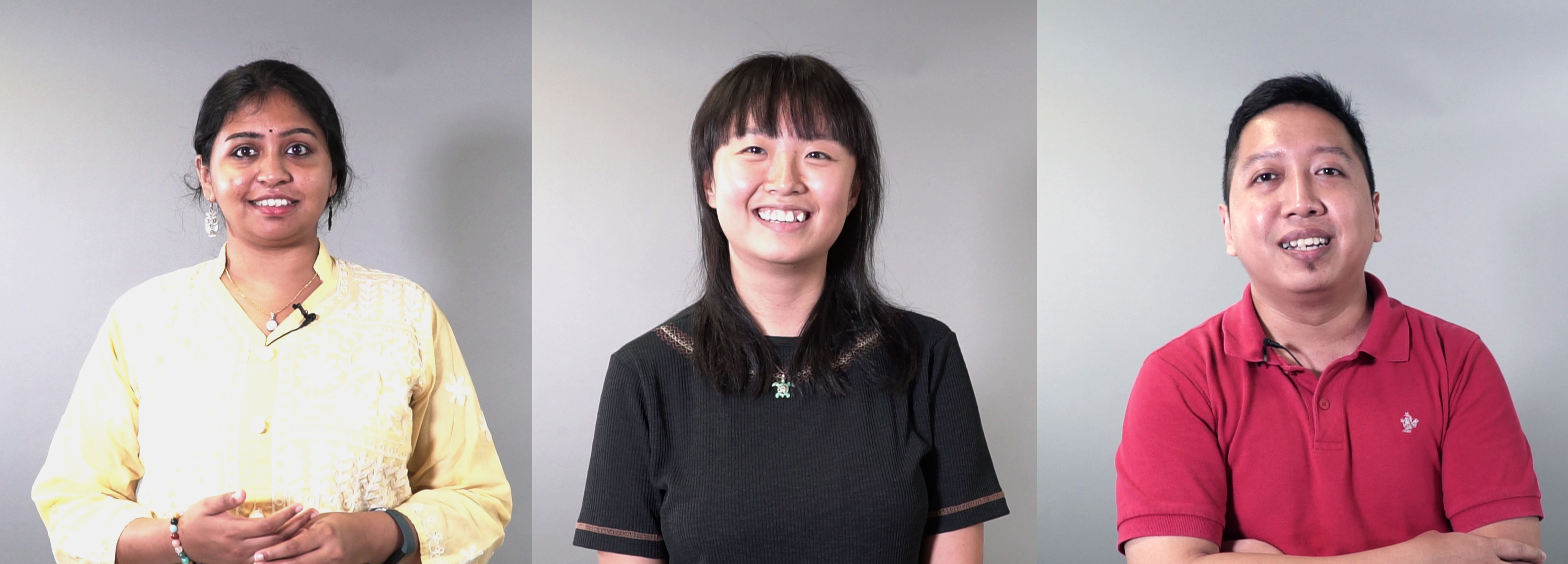 From left: Ms Priyamvada Nanjundiah (Priya), Ms Regine Tiong Hui Yi, and Mr Yudha Setiawan Djamil (Source: Rachel Siao/Earth Observatory of Singapore) 