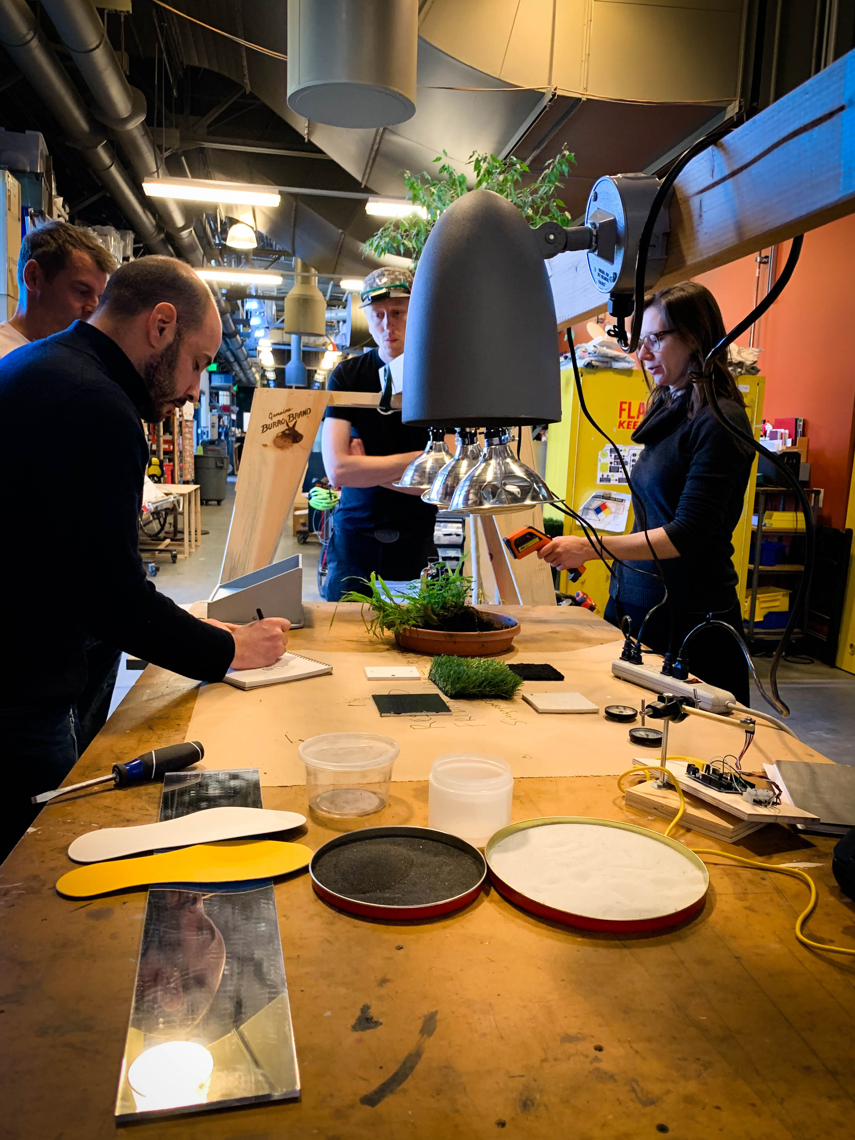 Testing out the new exhibit designs at the Exploratorium (Source: Kuang Jianhong/Earth Observatory of Singapore)