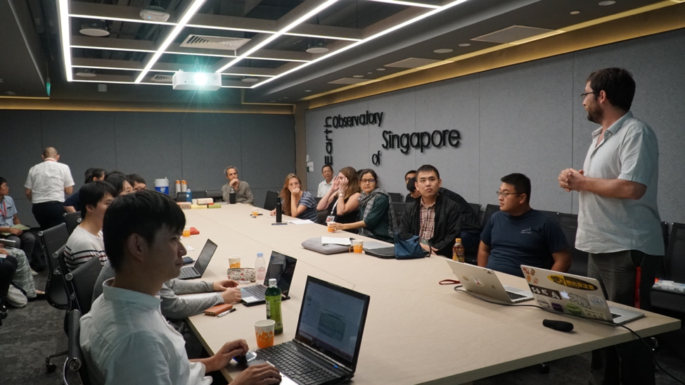 EOS Assistant Professor Benoit Taisne leads a discussion at the workshop (Source: Rachel Siao/Earth Observatory of Singapore) EOS Assistant Professor Benoit Taisne leads a discussion at the workshop (Source: Rachel Siao/Earth Observatory of Singapore)