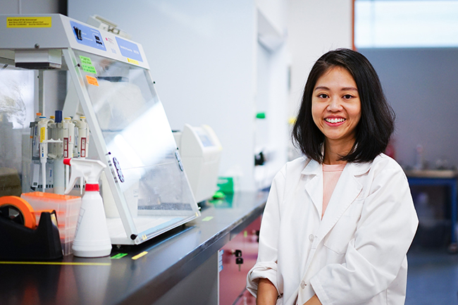 PhD student Ms Wenshu Yap uses genetic material in sands and soils as a proxy to investigate geological records of past storm and tsunami events (Source: NTU)