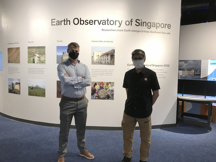 Visitors of 'Earth Alive' can stay updated on EOS’s activities through a dedicated panel (Source: Rachel Siao/Earth Observatory of Singapore)